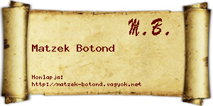 Matzek Botond névjegykártya